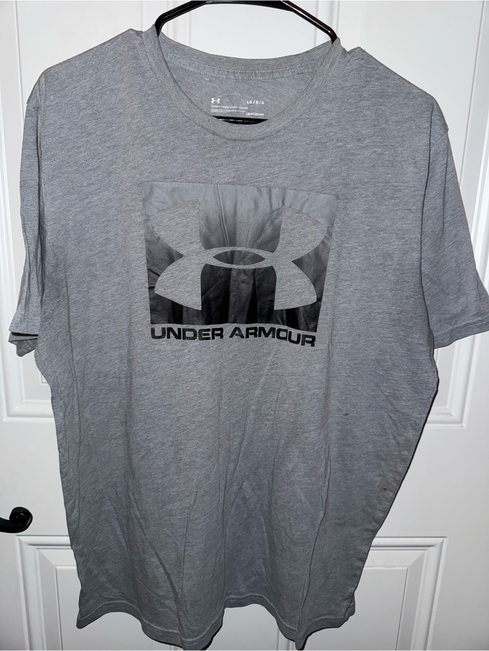 LG Gray Short-Sleeve Crew Neck Tee with Black Logo